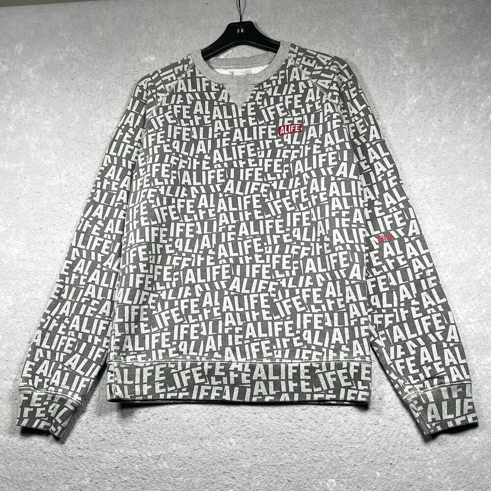 Alife Sweatshirt Mens Size XL Gray Pullover Crewneck Pullover Logo Spell
